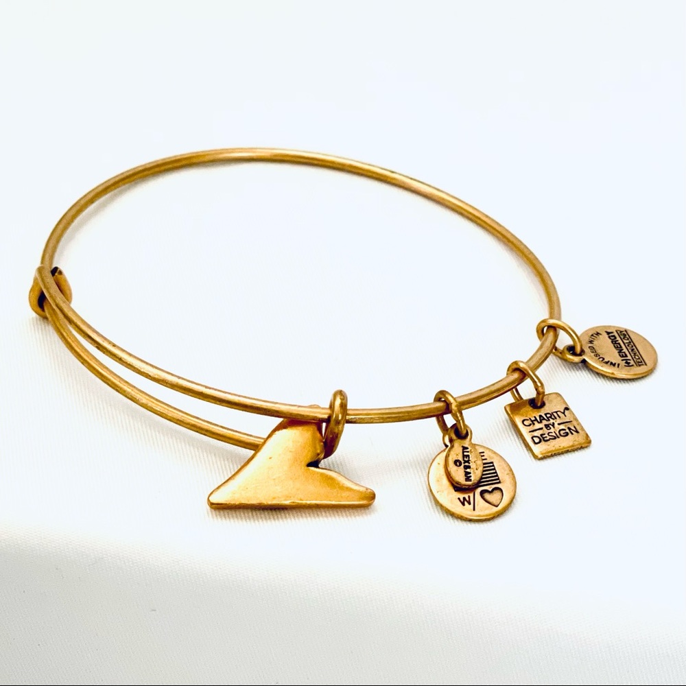 Alex & Ani Shark Tooth Charm Bangle Bracelet - Gold